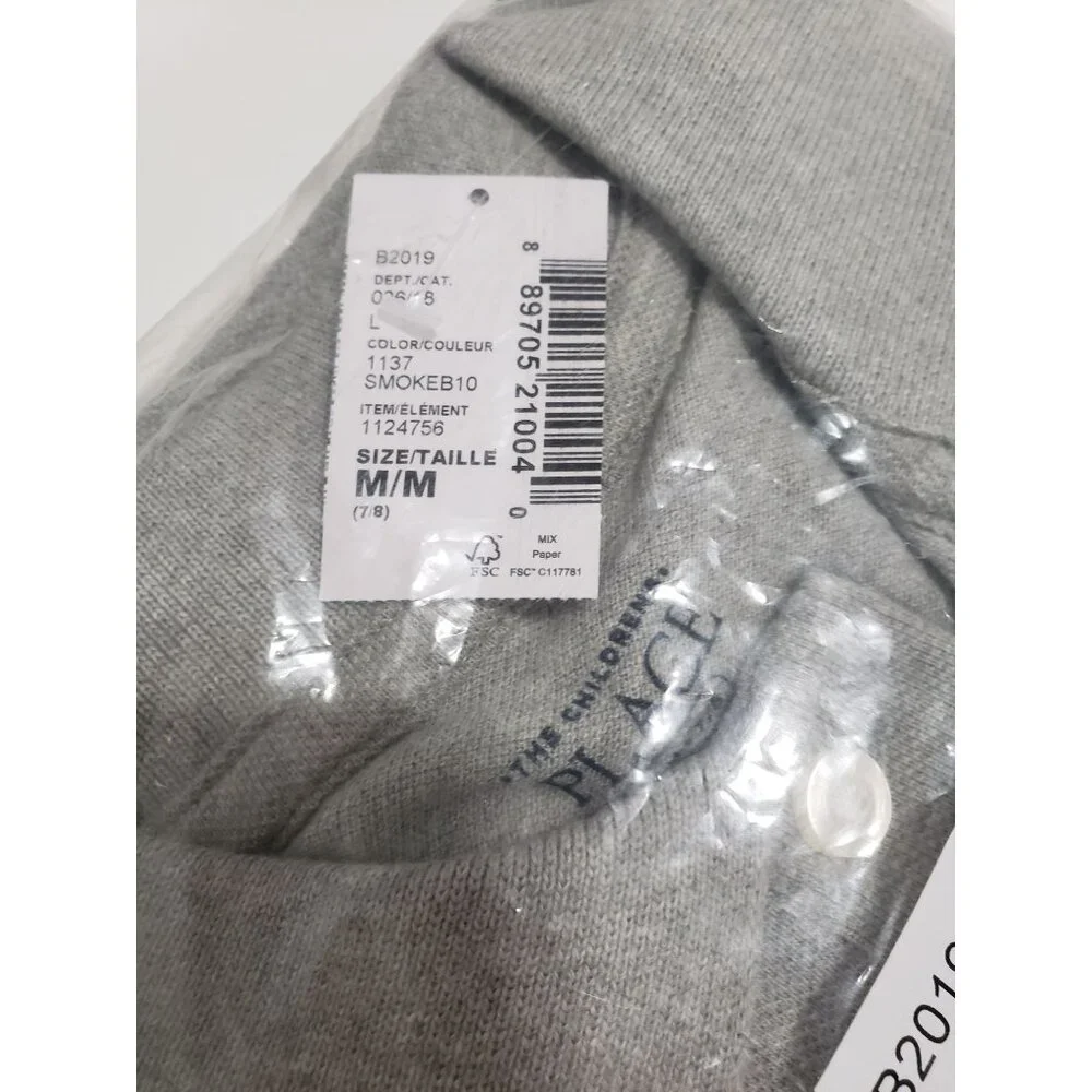 The Children's Place Boys Uniform Pique‎ Polo in Gray | Size Medium (7/8)